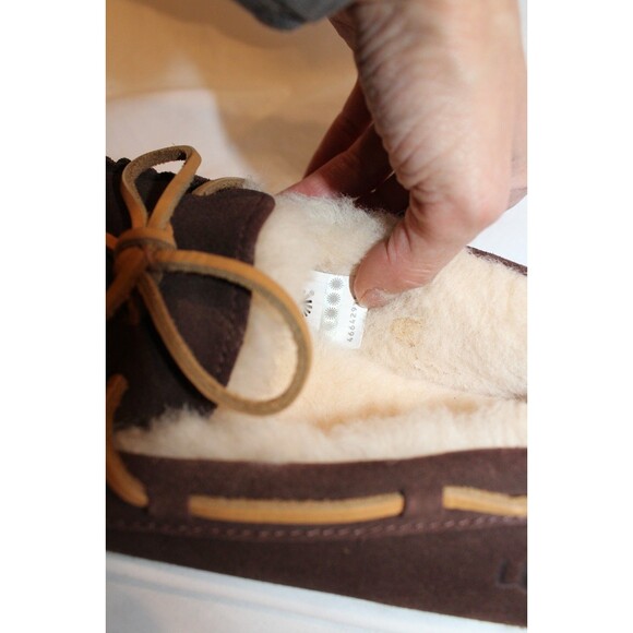 UGG Australia Olsen Tie Slip-On Loafer Slippers Men's Expresso Brown 8 NEW - Picture 5 of 6